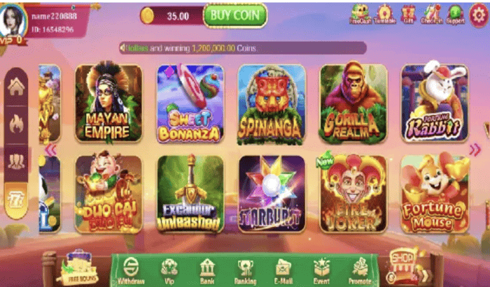 Luck33 app game screen